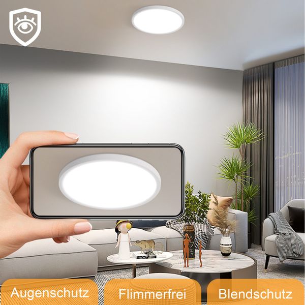 Nettlife LED Deckenleuchte LED Deckenleuchte Flach günstig online kaufen