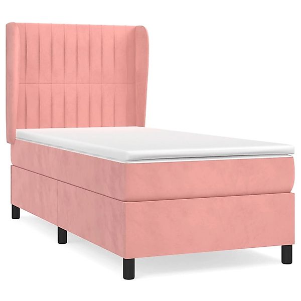 vidaXL Boxspringbett Boxspringbett mit Matratze Rosa 90x200 cm Samt Bett Be günstig online kaufen