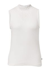 QS Kurzarmshirt T-Shirt Top mit Spitzeneinsatz günstig online kaufen