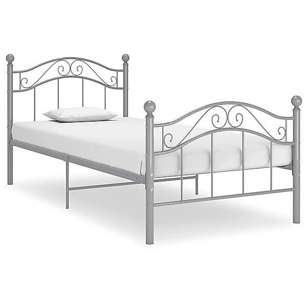 vidaXL Bett Grau Metall 90x200 cm 324990 günstig online kaufen