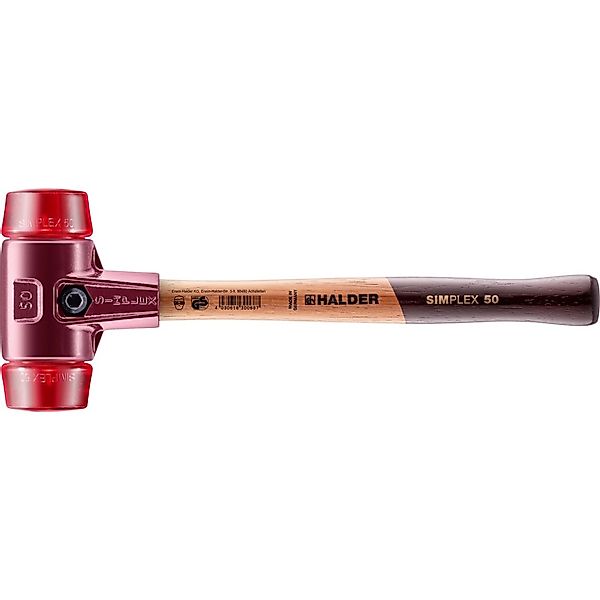 Halder Simplex Schonhammer Ø 50 mm Plastik Rot mit Tempergussgehäuse günstig online kaufen