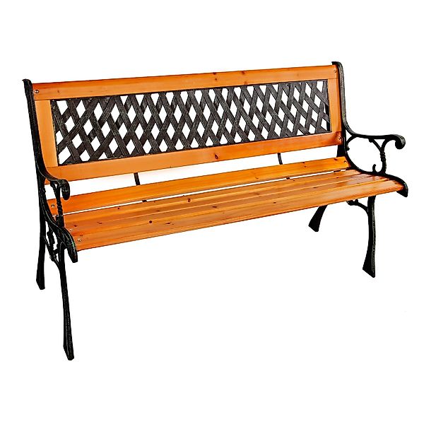 Mojawo Stabile und Massive Parkbank Holz MetallGartenbank Sitzbank 125 x 52 günstig online kaufen