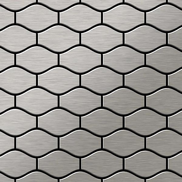 ALLOY Mosaik Fliese Massiv Metall Edelstahl Marine Gebürstet Grau 1,6mm Kar günstig online kaufen