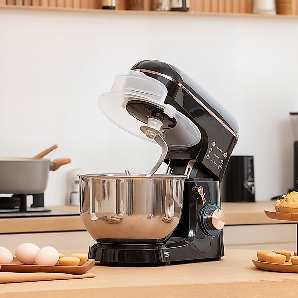 HOMCOM Küchenmaschine Knetmaschine 5,5L Edelstahlschüssel 1400W 6+P Geschwi günstig online kaufen