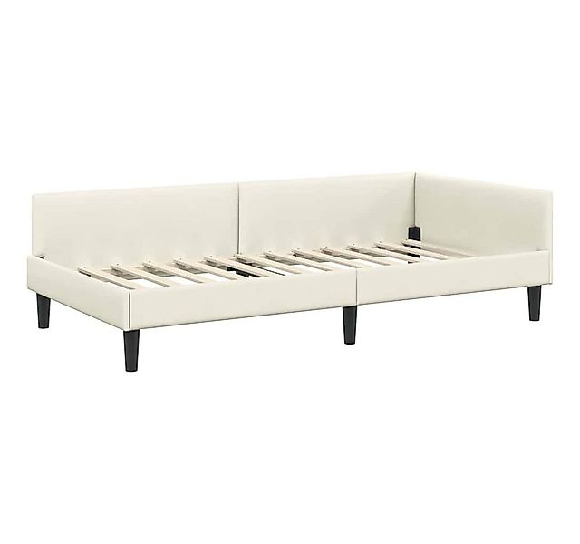 vidaXL Bett Eckbettgestell mit Kopfteil Creme 80 cm x 200 cm Samt (1-tlg) günstig online kaufen