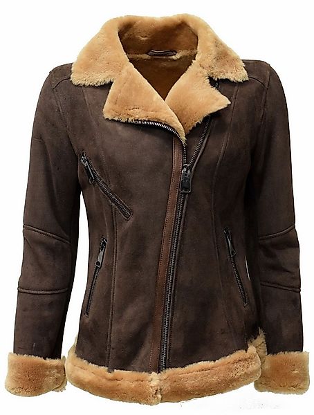 Zimmert Leather Lederjacke Agatha Lammfelljacke Braun Nuss Cognac Reverskra günstig online kaufen