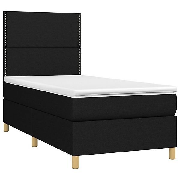 vidaXL Boxspringbett, Boxbett mit Matratze Schwarz 80x200 cm Stoff günstig online kaufen