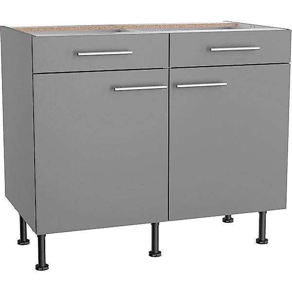Optifit Küchen-Unterschrank Mats825 100 cm x 87 cm x 58,4 cm Basaltgrau günstig online kaufen