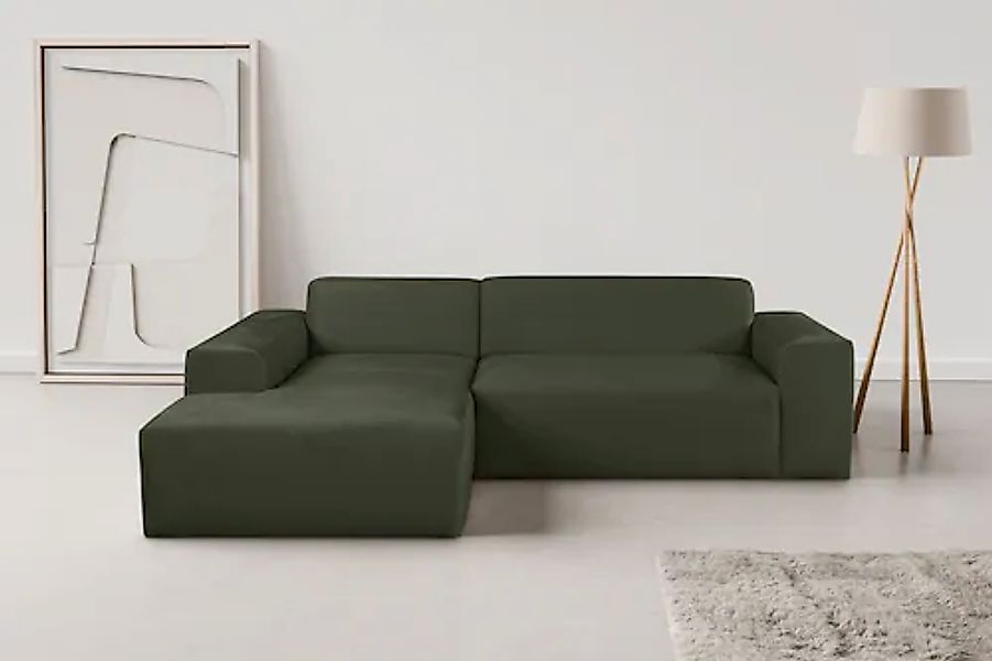 WERK2 Ecksofa »Zeus-L modern & zeitlos, Breite 253 cm, bequemes Sofa« Curvy günstig online kaufen