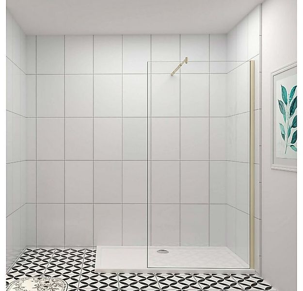 Duschparadies Duschwand Golden Walk in Dusche Trennwand Duschtür Glastür Mi günstig online kaufen