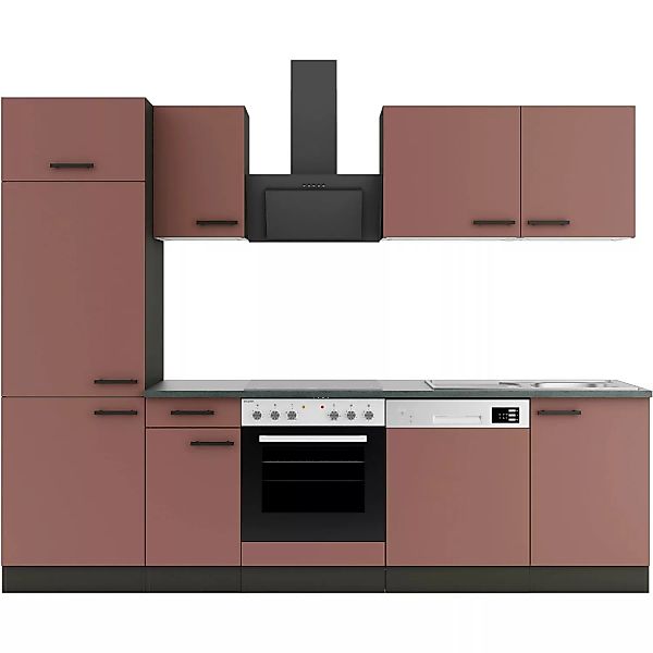 OPTIFIT Nizza407 Küchenzeile 270 cm Rostrot günstig online kaufen