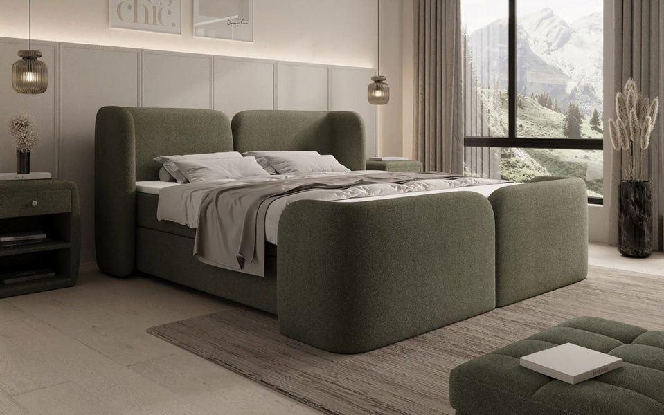 Luxusbetten24 Boxspringbett Riva in Bouclé mit günstig online kaufen
