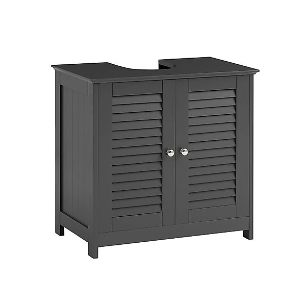 SoBuy Waschbeckenunterschrank Badschrank mit 2 Lamellentüren 60x58x35cm Gra günstig online kaufen