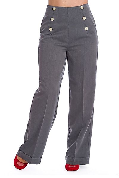 Banned Marlene-Hose Retro Adventures Ahead Grau günstig online kaufen
