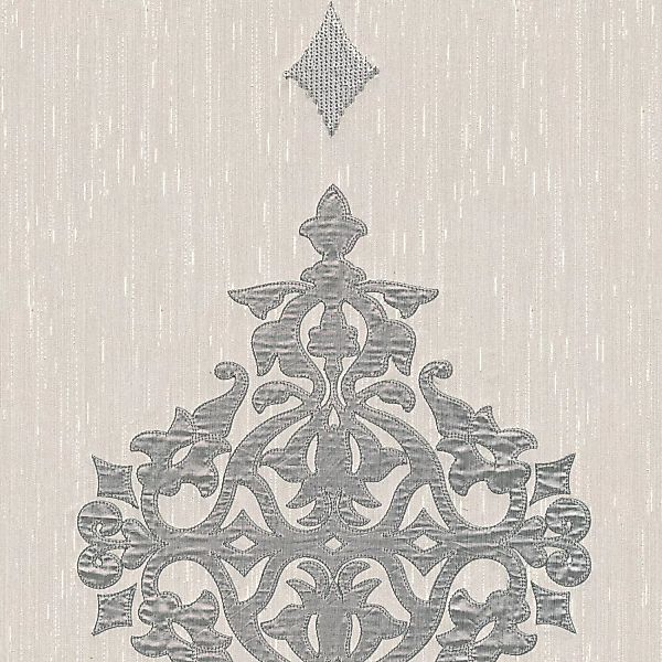 Bricoflor Silber Glitzer Tapete mit Textil Ornament Vlies Textiltapete mit günstig online kaufen