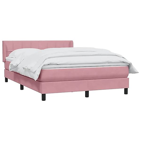 vidaXL Boxspringbett mit Matratze Rosa 140x210 cm Samt 3318116 günstig online kaufen