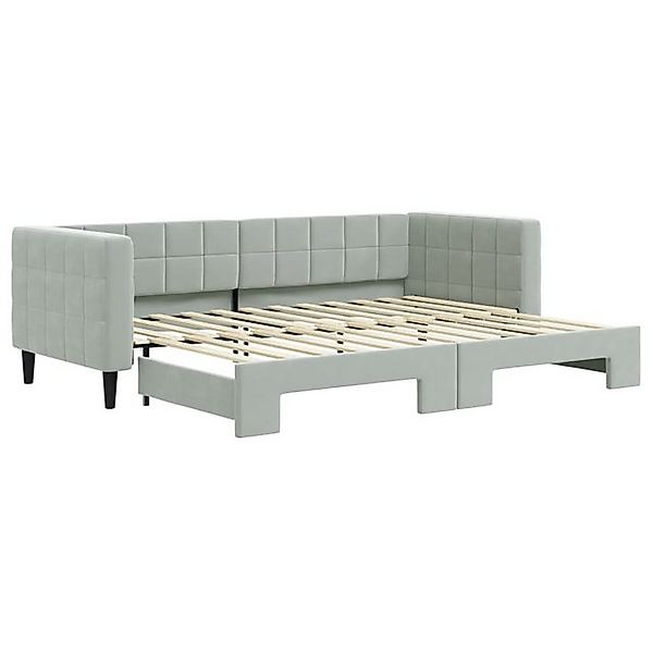 vidaXL Bett, Tagesbett Ausziehbar Hellgrau 80x200 cm Samt günstig online kaufen