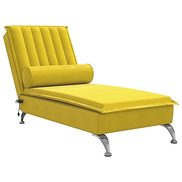 vidaXL Chaiselongue Massage-Chaiselongue mit Nackenrolle Gelb günstig online kaufen