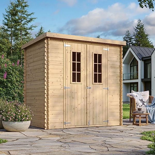 Timbela Holz-Gartenhaus M311C Beige Braun 2,22 m² FSC® günstig online kaufen