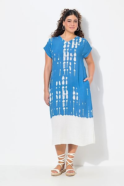 Ulla Popken Midikleid Kaftan Leinenmix Batikdruck günstig online kaufen