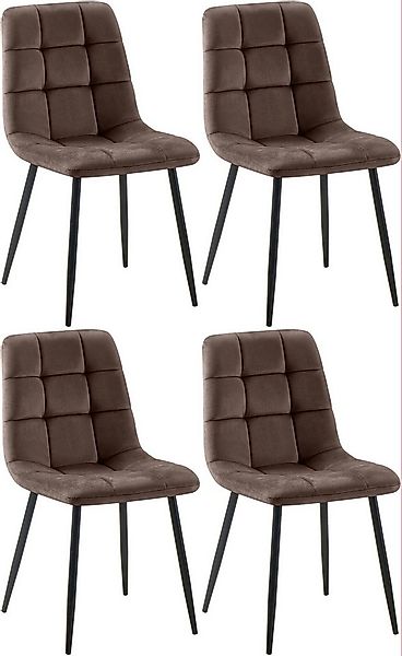 CLP Esszimmerstuhl Antibes (4er Set, 4 St), Samtbezüge, gepolstert mit Meta günstig online kaufen