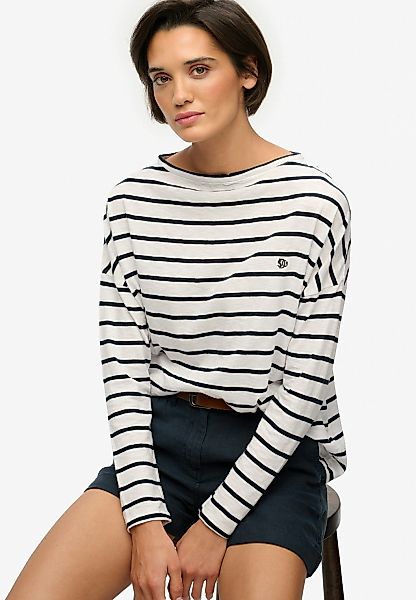 Superdry Langarmshirt "STUDIOS BOAT NECK SLUB LS TOP" Baumwollmischung, ove günstig online kaufen