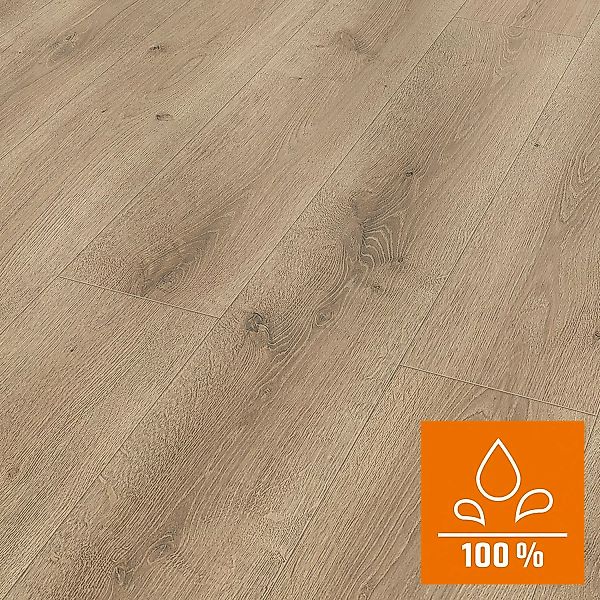 Classen Laminat 8 mm Wasserfest Oak Light Graubraun günstig online kaufen