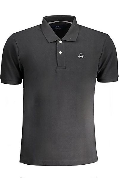 La Martina Poloshirt Schwarzes Herren Poloshirt, Regular Fit, Stickerei günstig online kaufen