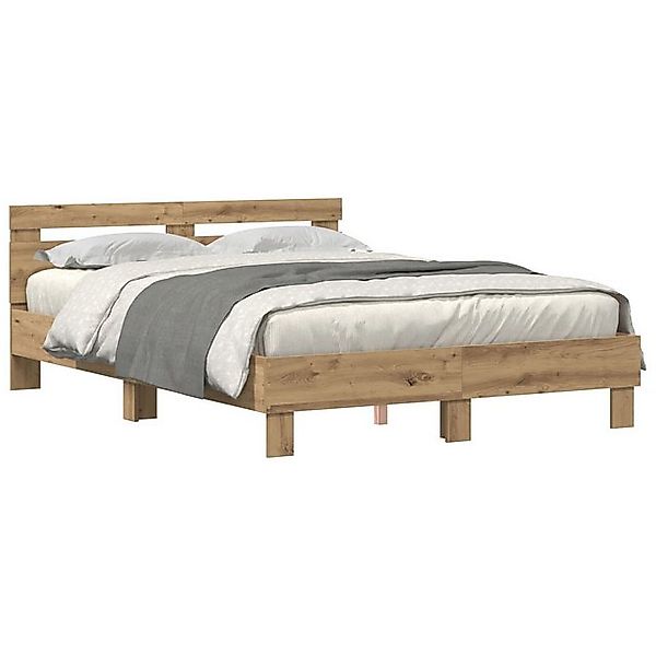 vidaXL Bett Eichenbettgestell Handwerkliche Eiche Massivholz Eiche 140 x 19 günstig online kaufen
