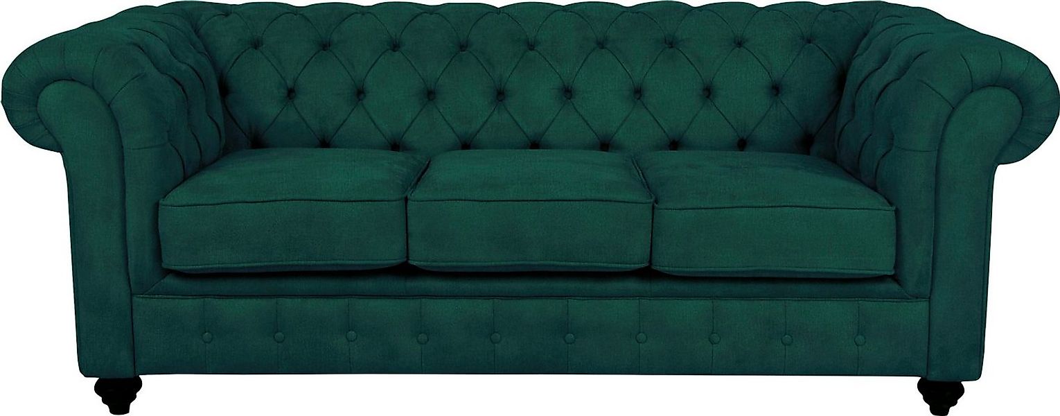 Home affaire Chesterfield-Sofa Duc 3-Sitzer, hochwertige Knopfheftung im Rü günstig online kaufen