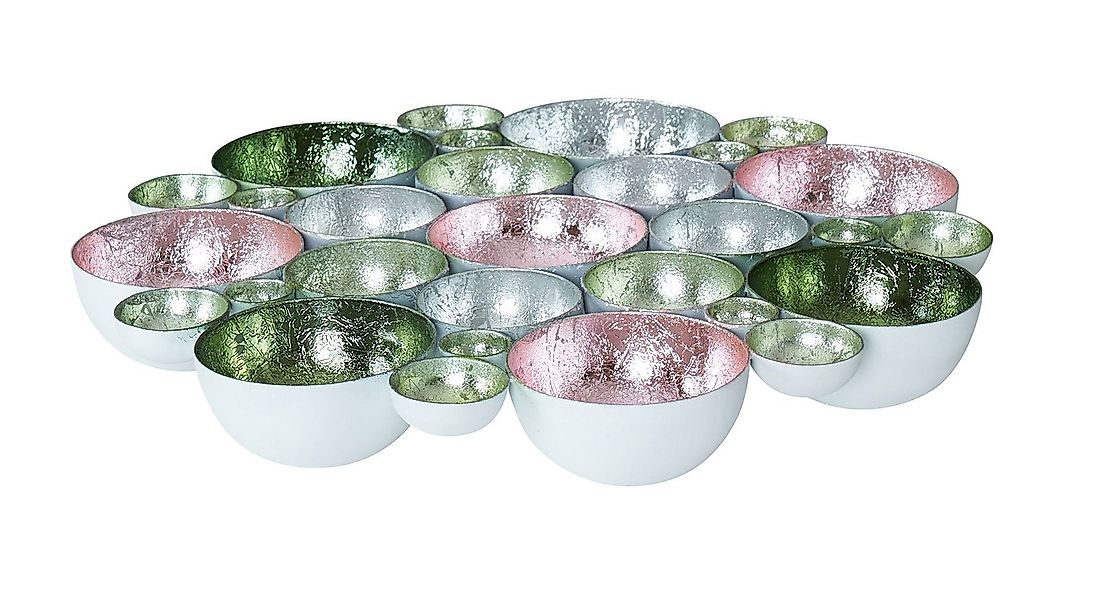 Levandeo® Teelichthalter, Teelichtschale 30x30cm Metall Pastell günstig online kaufen