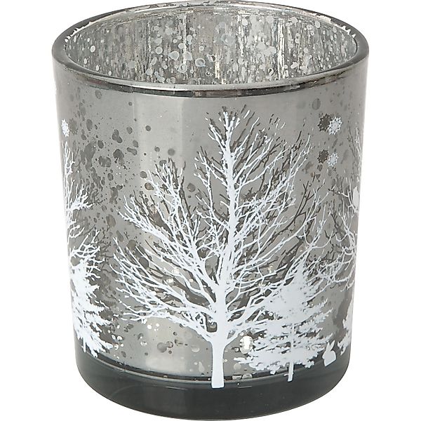 Teelicht-Glas Baum Mehrfarbig Ø 7 cm x 8 cm 3-fach sortiert günstig online kaufen