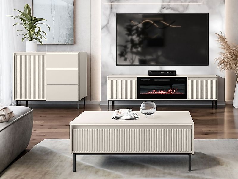 MIRJAN24 Wohnzimmer-Set Ozmi IV, (Kommode, TV-Lowboard mit Kamin, Couchtisc günstig online kaufen