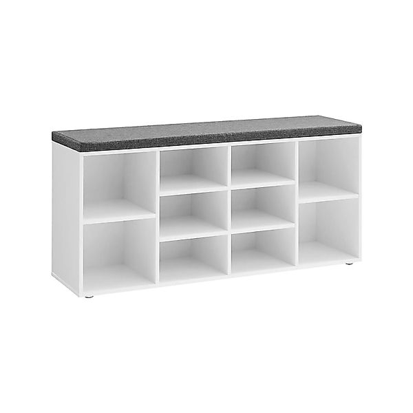 Songmics Sitzbank Custos mit Stauraum 10 Fächer Weiß günstig online kaufen