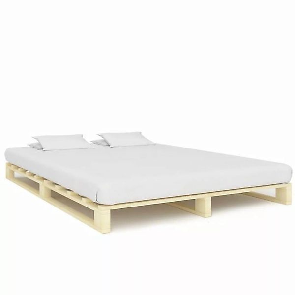 furnicato Bett Palettenbett Massivholz Kiefer 140×200 cm günstig online kaufen