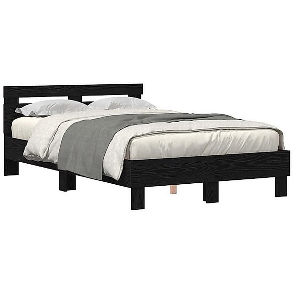 vidaXL Bett Lattenbettgestell Schwarz Eiche Holzwerkstoff 120 x 190 cm (1-t günstig online kaufen