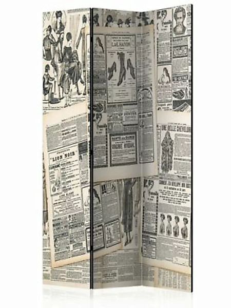 artgeist Paravent Vintage Newspapers [Room Dividers] beige/schwarz Gr. 135 günstig online kaufen