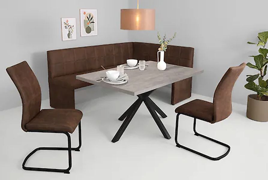 HELA Essgruppe »SPREE« 4 Stk. tlg. Esstisch 140x90 cm mit Dickkante, Microf günstig online kaufen