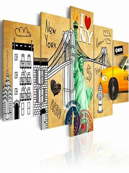artgeist Wandbild I love New Jork City mehrfarbig Gr. 200 x 100 günstig online kaufen