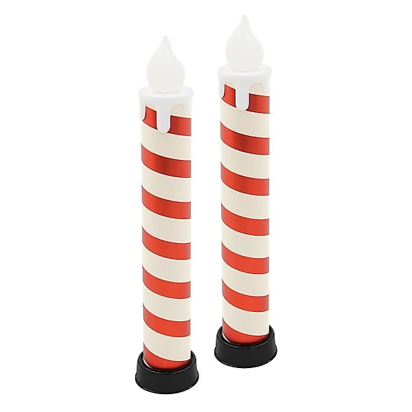 ECD Germany 2x LED Weihnachtskerze Weiß-Rot 82 cm Batteriebetrieben günstig online kaufen