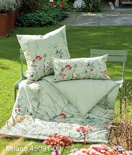 Janine Janine Mako-Satin Bettwäsche MILANO 45091 salbeigrün Größe:  80x80 c günstig online kaufen