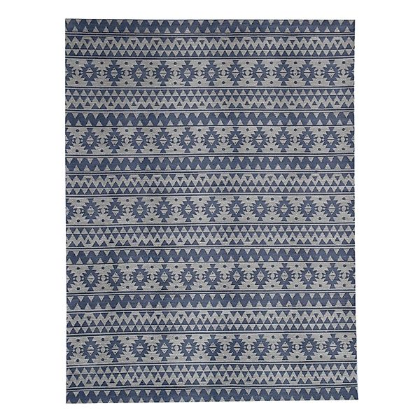 MeGusta Flachflor Teppich Vintage Hellblau Polyester 160x230 cm Luisa günstig online kaufen