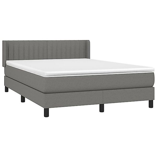 vidaXL Bett Boxspringbett mit Matratze Dunkelgrau 140x200 cm Stoff günstig online kaufen