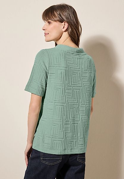 Cecil T-Shirt, mit Tunnelzugband am Kragen günstig online kaufen