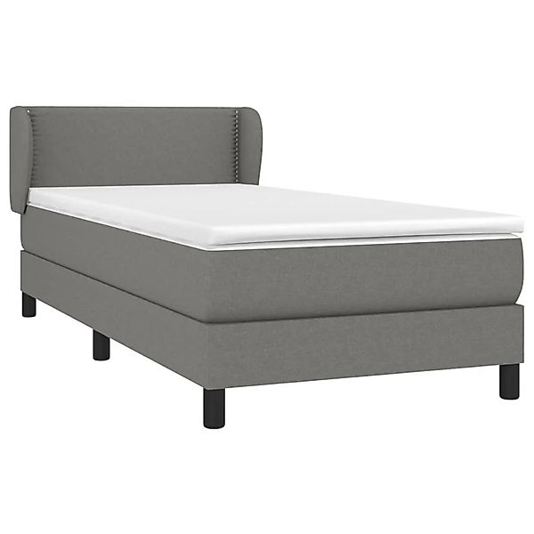 vidaXL Boxspringbett mit Matratze Dunkelgrau 100x200 cm Stoff 3126142 günstig online kaufen