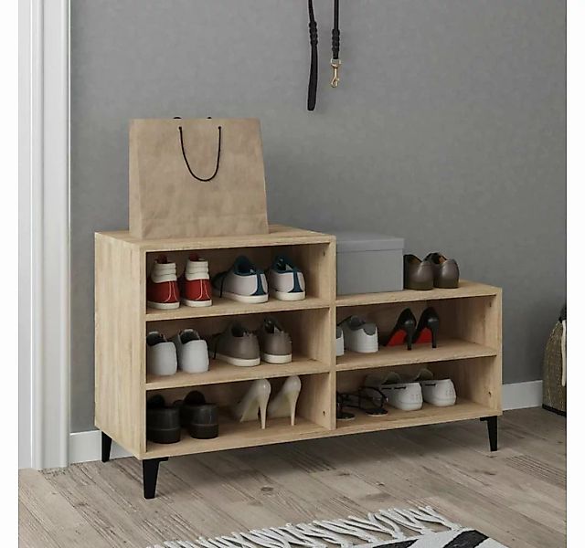 furnicato Schuhschrank Schuhregal Sonoma-Eiche 102x36x60 cm Holzwerkstoff günstig online kaufen