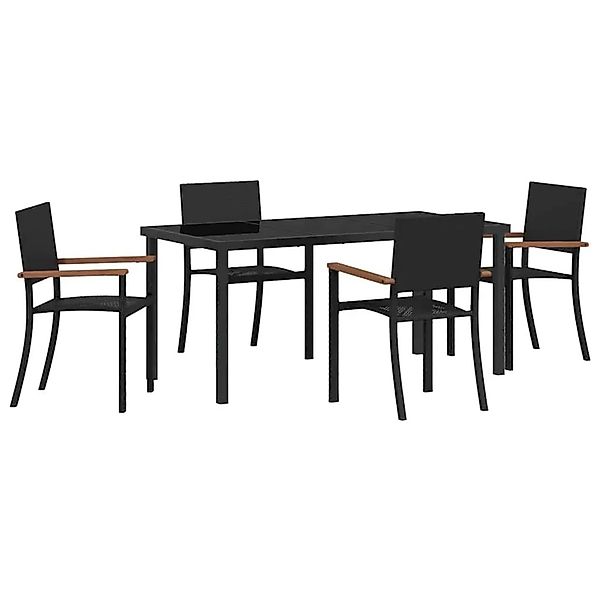 vidaXL Garten Essgruppe 5-Tlg Schwarz Poly Rattan 3379418 günstig online kaufen