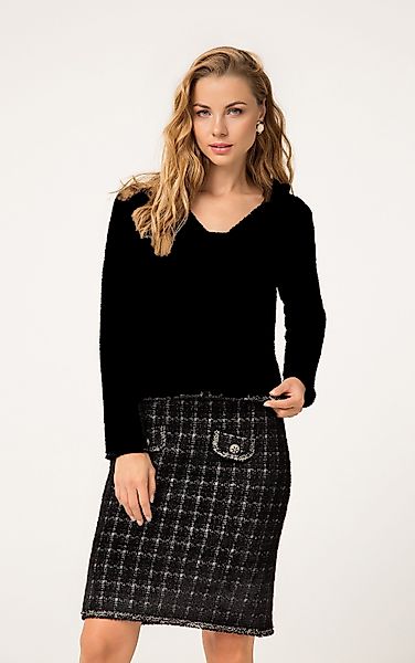 Passioni Strickrock aus strukturiertem Karostrick in günstig online kaufen