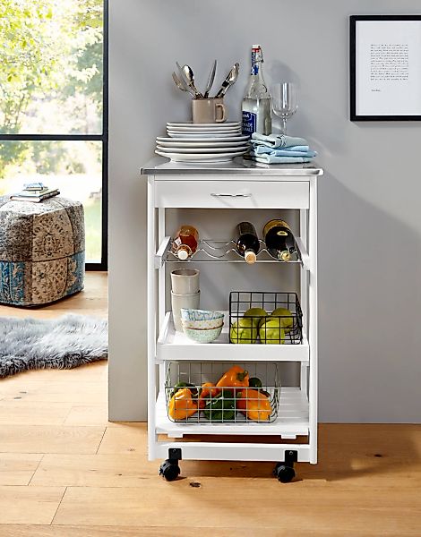 Home affaire Rollwagen mit Edelstahltop günstig online kaufen