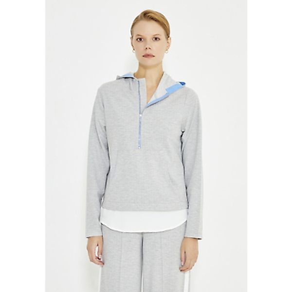 Just Like You  Sweatshirt Grey Striped Hooded Women's Sweatshirt With Pocke günstig online kaufen